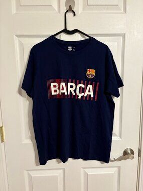 FC Barcelona Barca Navy Graphic T-Shirt Men's Large Soccer